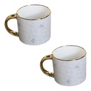 Mug 450ml Colours With Gold Rim Handle - 6025H