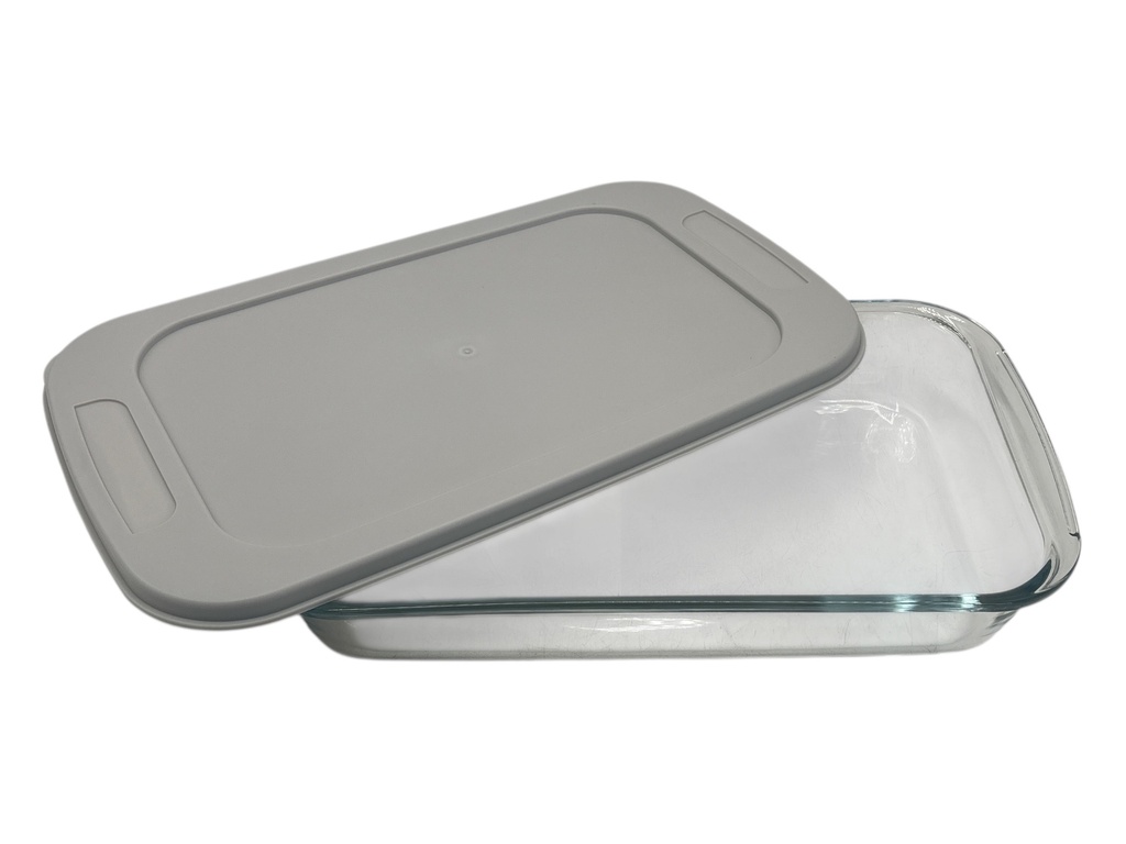 Casserole 3lt Borosilicate Glass With Grey Lid CH1125