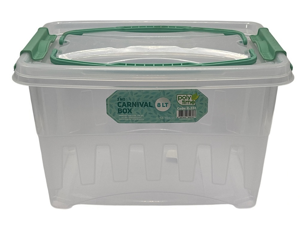 Storage Box 30x22x18cm 8lt Deep Multiuse Container Plastic With Lid E-351