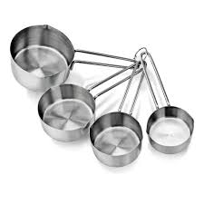 Measuring Cups 4Pc Stainless Steel 60Ml/80Ml/125Ml/250Ml 4.Mcs