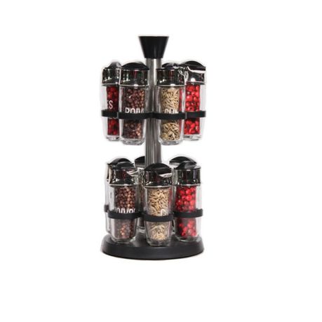 Spice Bottle 12Pc 2 Tier On Rotating Stand TE27