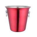 Ice Bucket 21Hx22D Cm Red Stainless Steel With Knobs 16145/R