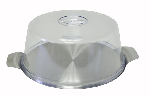 Cake Plate 30Cm Stainless Steel With Acrylic Dome 5.X52049