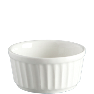 Ramekin 9x4.5cm Ribbed Blanco Porcelain - Continental China