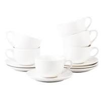 Cup And Saucer 12Pc White Cu03Xb