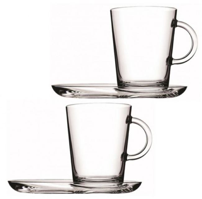 Tribeca Mug & Plate 4pc Set Glass 95781