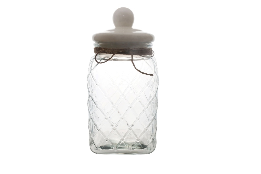 Jar W/Lid 25X14Cm Glass Ceramic Lid 27101