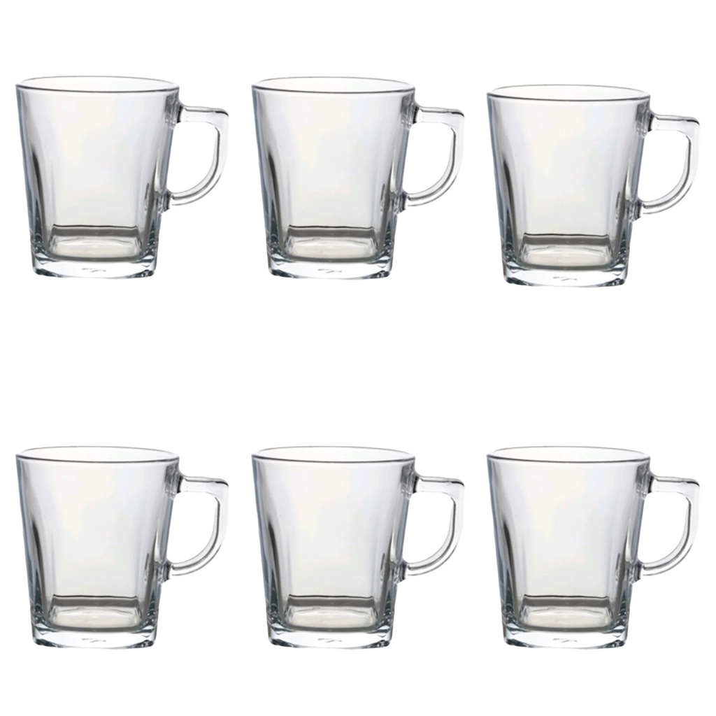 Carre Mug 6Pc 270ml Glass 55223