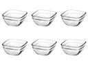 Pudding Bowl 6pc 11x11x6cm Square Glass - 53113