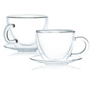 Cup And Saucer 220Ml 2Pc Borosilicate Glass Double Wall 10236