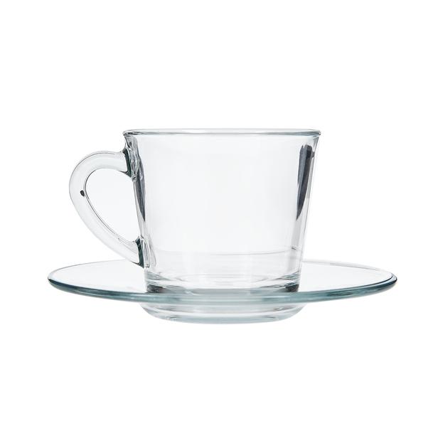 Cup And Saucer 190Cc Glass Basic 96693