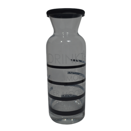 Carafe 1260Cc Village Printed With Lid Black 43824