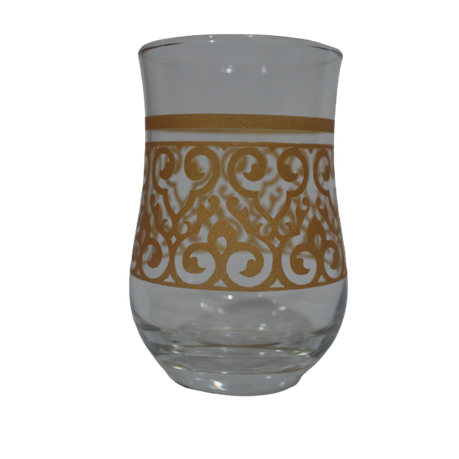 Tumbler 250Ml 11X6.5Cm Turkish Tea Style With Gold Decal 40438