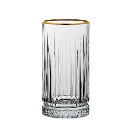 Elysia Hiball 4pc 450ml Glass With Gold Rim 520015