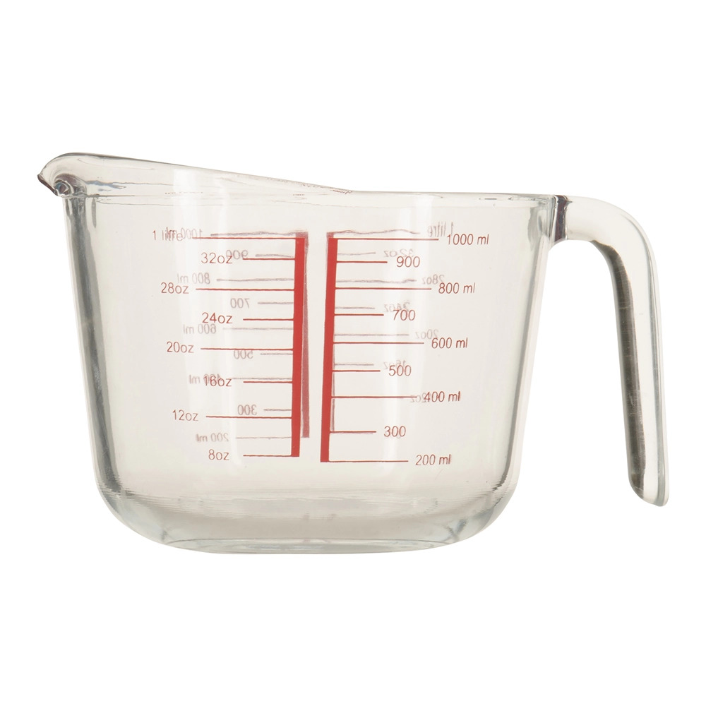 Measuring Jug 1L Glass Aqua 10337