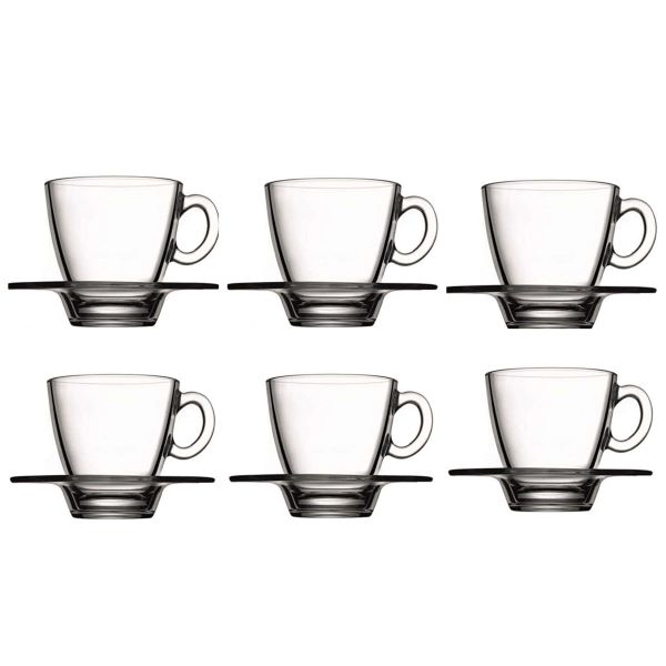 Cup & Saucer 215ml 12pc Set Aqua 95040