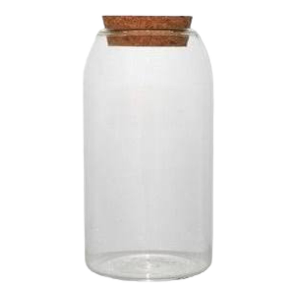 Canister 1.2L 17X7Cm Glass With Cork Lid 27044