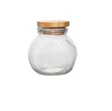 Jar 200Ml Round Glass With Bamboo Lid 27054