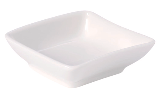 Bowl 8X8X3.7 Square Wht 13442