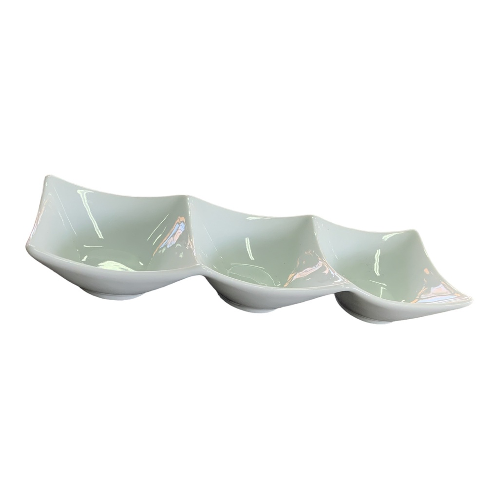 Bowl Set 3Pc On Tray 25.5X24X13.5 Porcelain 10845