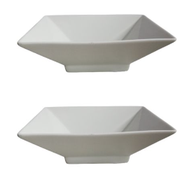 Bowl 2Pc 21X21 Sqr Wht Cc116333