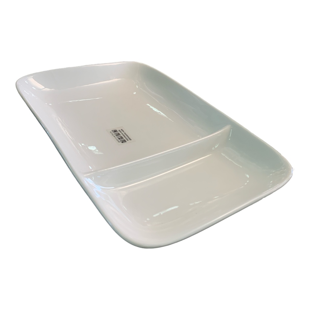 Platter 27X18 2Div White Cc14590