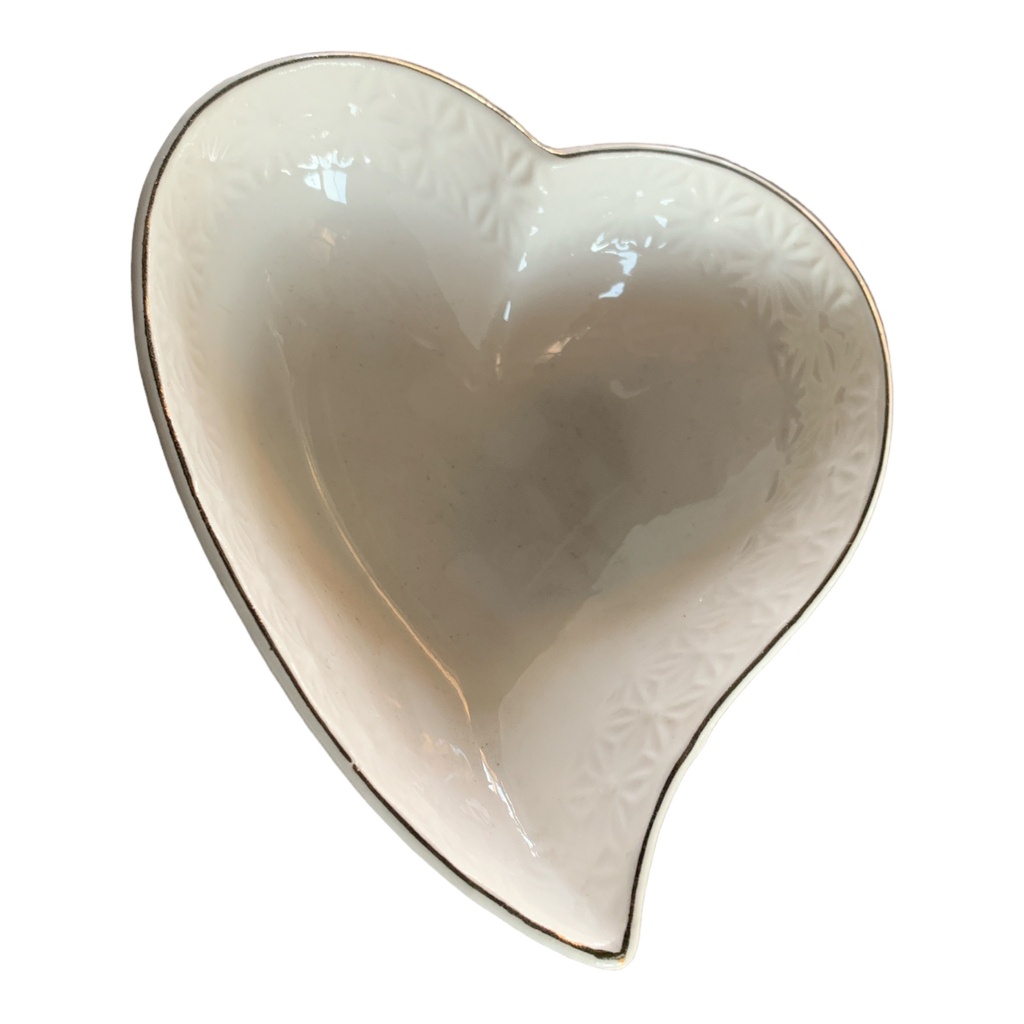 Bowl 12X10Cm Heart W/Gold Rim Rvt67