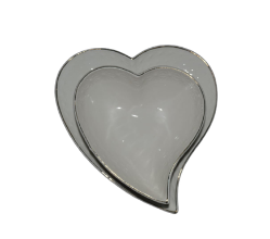 Bowl W/Plate Heart Emb W/Gold Rim Rvt478