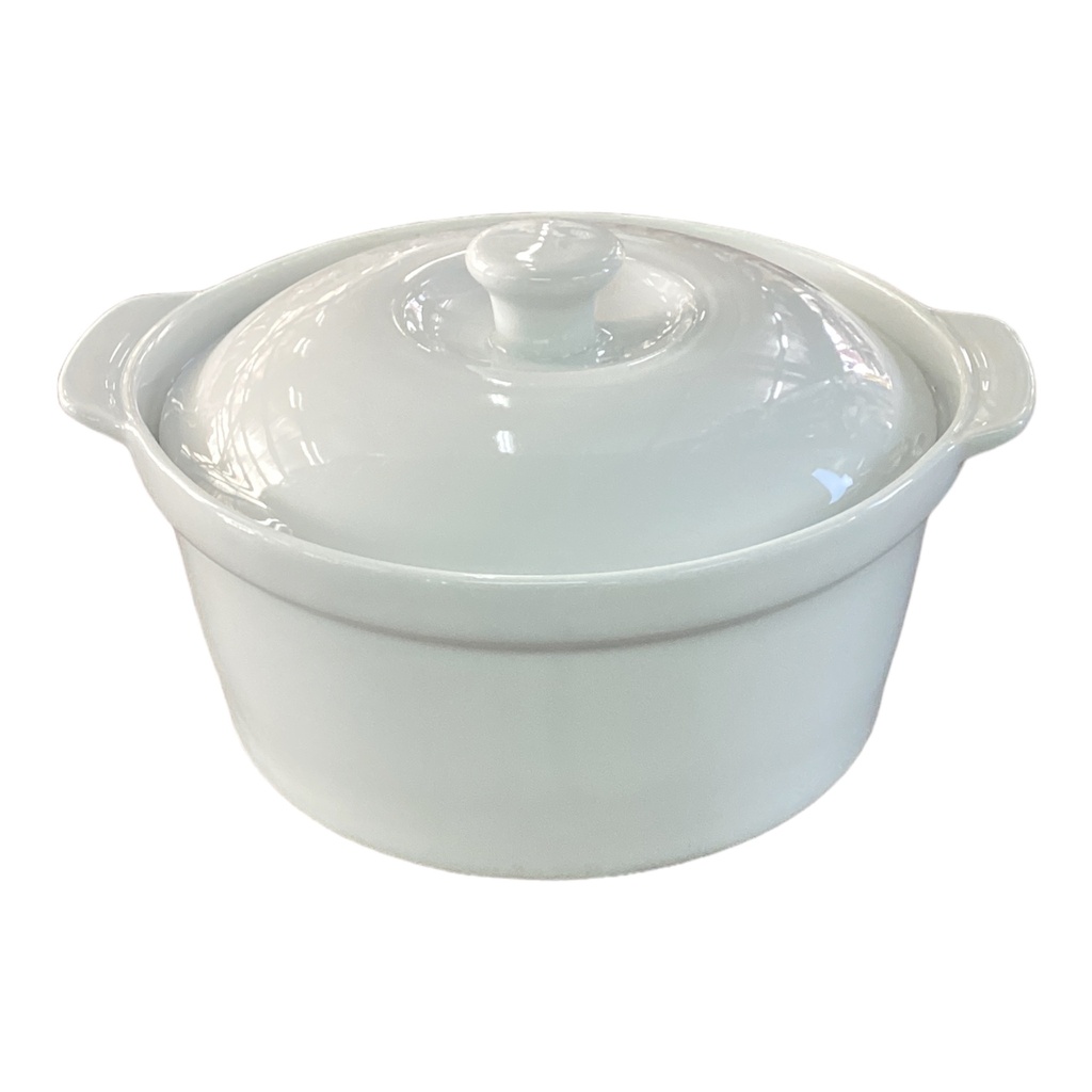 Casserole 21.5X10Cm Round Classic With Lid Porcelain Zlf-S010