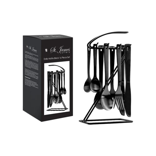 Cutlery Set 16Pc Daily Matt Black St.James 72157