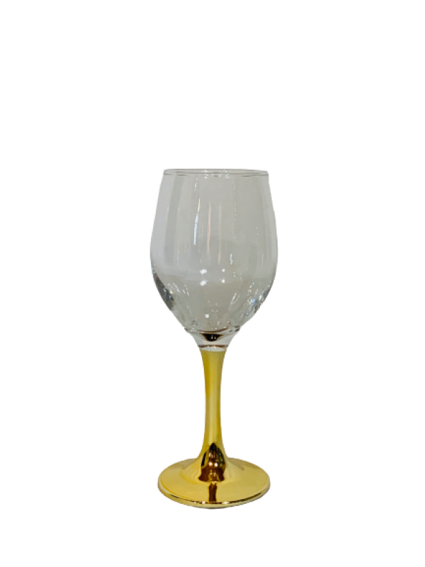 Wine Goblet 6Pc 310Ml Gold Stem/Base Rvt594