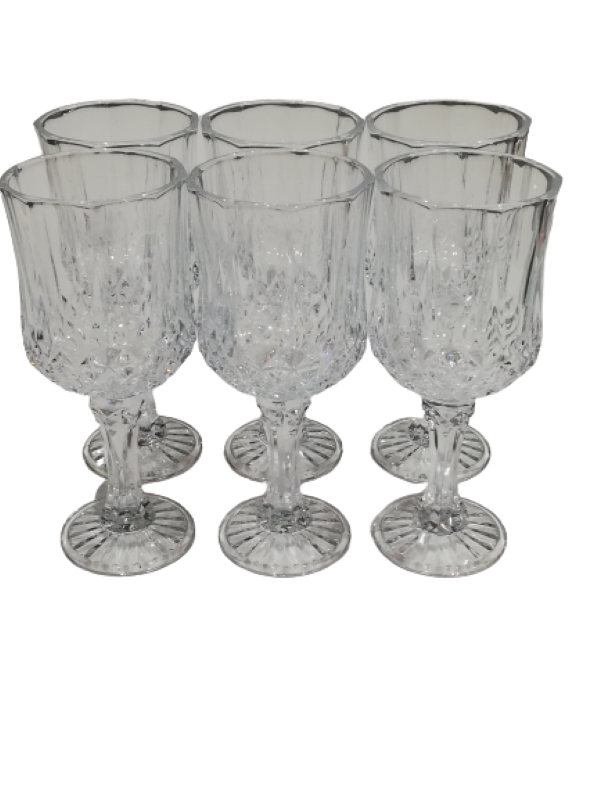 Wine Glass 6Pc Cut-Glass Rvt351