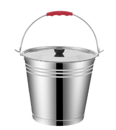 Bucket 16L 30X34Cm With Lid Stainless Steel