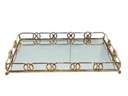 Tray 45X30X6Cm Mirror Rectangular With Gold Frame Rvt