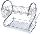 Dish Rack40X40X25Cm 2 Tier Steel With Cutlery Caddy