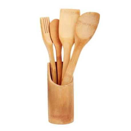 Wooden Spoon Set 4Pc W/Holder