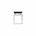 Jar 100Ml Square W/Blk Lid 15075