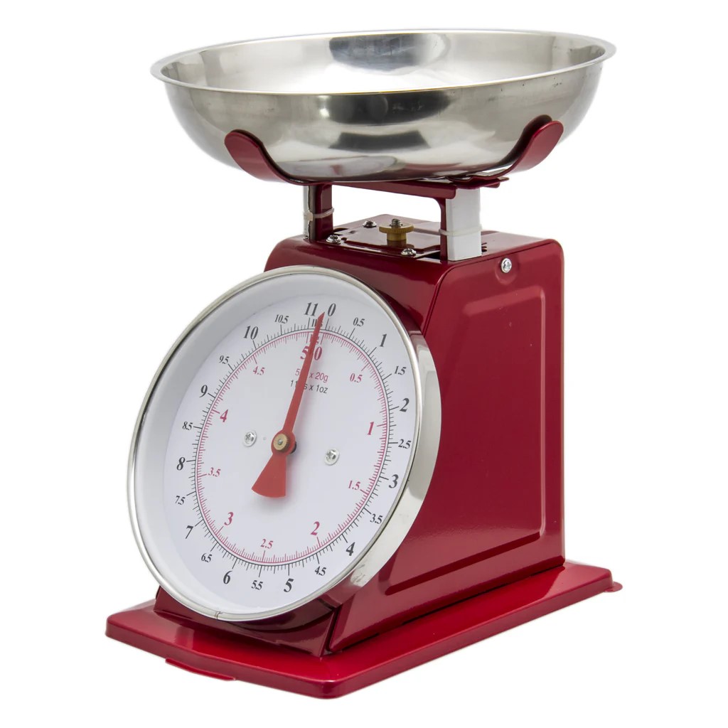 Kitchen Scale Mechanical Red – 5Kg Capacity - Regent - 28300