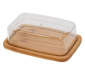 Butter Dish 21X12.5X8Cm Wooden Base With Acrylic Lid - Kitchen Essentials