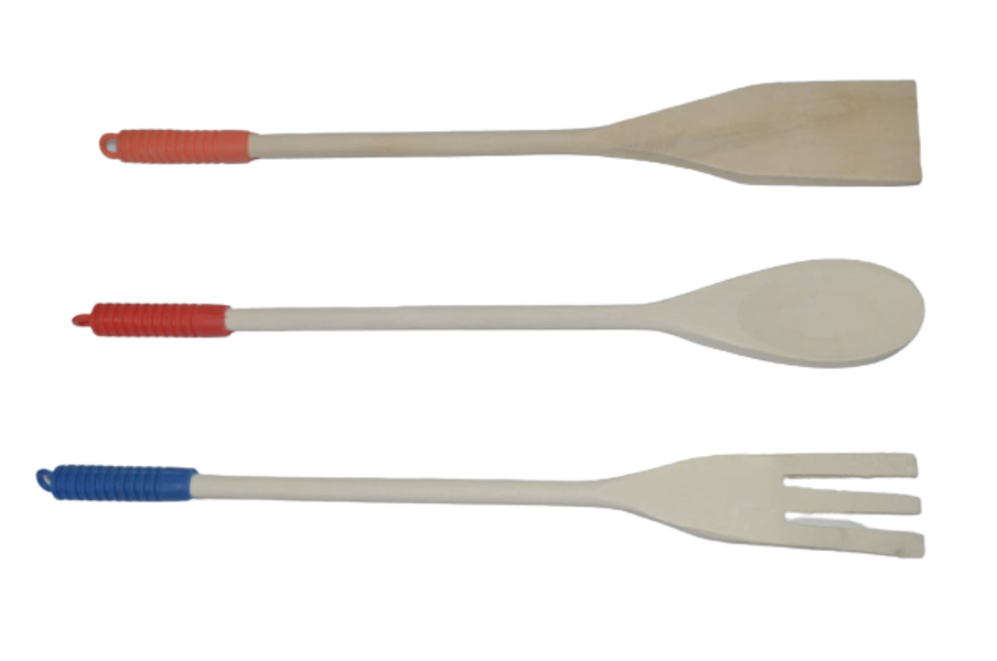 Wooden Spoon Set 3Pc Colour Handle