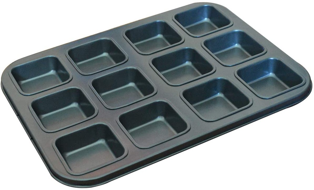 Baking Pan 35X26.5X4Cm 12 Cup Square Muffin/Brownie Non-Stick - Baking Basics