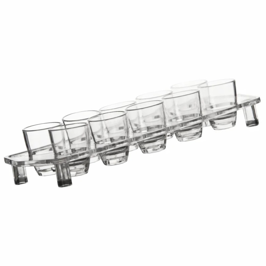 Tot Tumbler Set with Stand Plastic – 10pc (25ml, Clear) - 21475