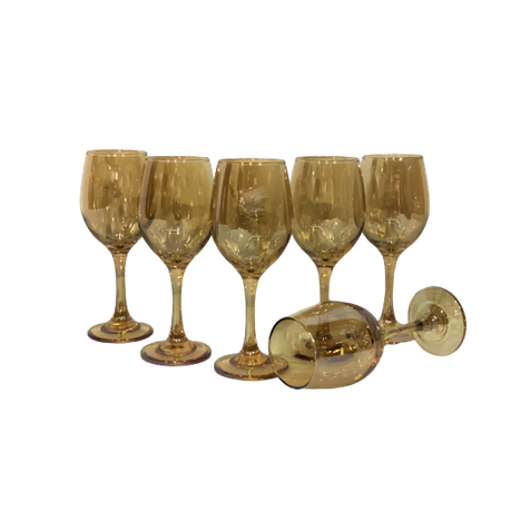 Wine Goblet 310Ml 6Pc Gold Rvt015