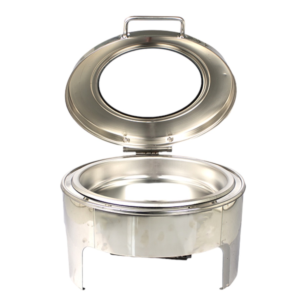 Chafing Dish 44X26Cm Shallow Round With Window Stainless Steel