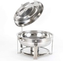 Chafing Dish 12L Round Stainless Steel With Stainless Steel Lid