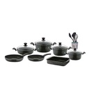 Pot Set 17Pc Trend Forged Aluminium With Glass Lids Bonera Berlin