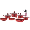 Pot Set 17Pc Trend Forged Aluminium With Glass Lids Bonera Berlin