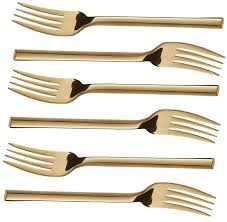 Table Fork 6Pc Square Handle Colours Stainless Steel-Dcs71