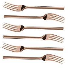 Table Fork 6Pc Square Handle Colours Stainless Steel-Dcs71