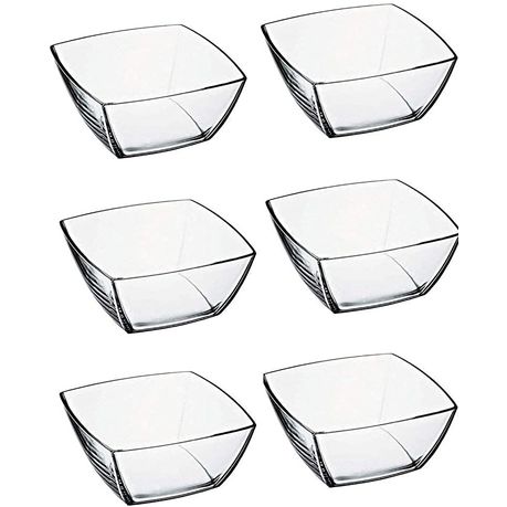 Tokio 6pc 125x125mm Square Glass Bowls - 53056